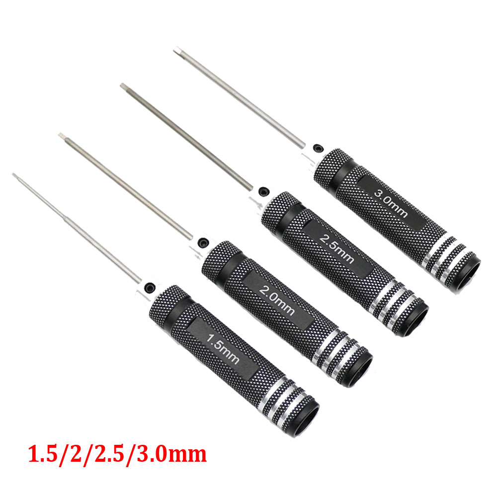 Rc Hobby Electric Screwdriver - 4 PCS 1.5/2/2.5/3.0mm Preto Hex Drivers