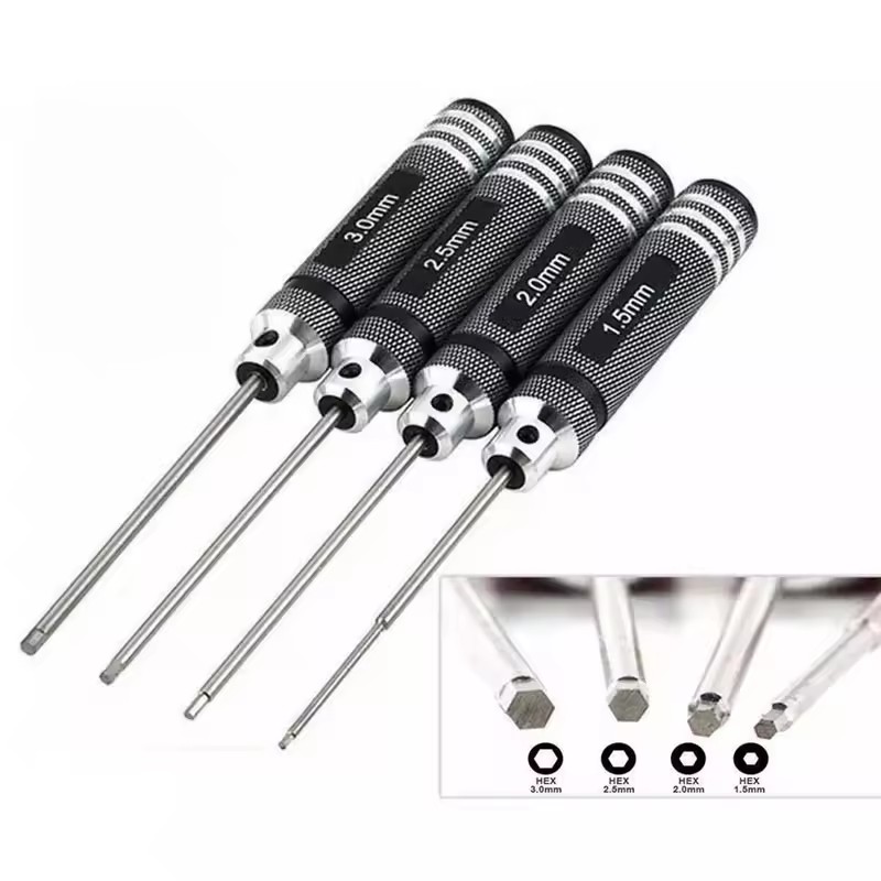4 PCS 1.5/2/2.5/3.0mm Preto He - Rc Hobby Electric Screwdriver avaliação e preço